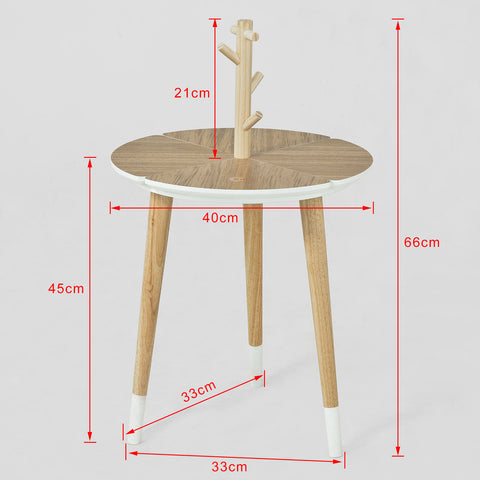 SoBuy FBT38-WN Table café Design avec support à Tasses Table d’appoint Ronde