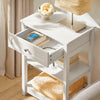 SoBuy FBT46-W Table de Chevet Bout de Canapé Table d'Appoint - Blanc