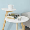 SoBuy FBT53-WN Table Basse Design Table d'Appoint Ronde Table Café - 2 plateaux - 3 pieds