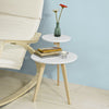SoBuy FBT53-WN Table Basse Design Table d'Appoint Ronde Table Café - 2 plateaux - 3 pieds