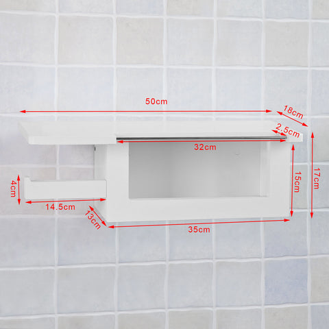 SoBuy FRG175-W Dérouleur Papier Toilette - Distributeur WC Porte Papier mural avec support