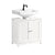 SoBuy FRG237-II-W Meuble sous-Lavabo Meuble de Salle de Bain, Vasque Housse Colonne lavabo, 2 Portes et 2 étages à l’intérieur