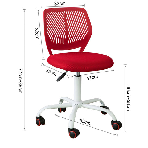 SoBuy FST64-R Chaise de Bureau Ergonomique Fauteuil Pivotant Chaise pour Ordinateur-Rouge