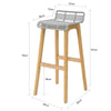 SoBuy FST76-HG Tabouret de Bar Design Chaise de Bar Cuisine avec Repose-Pieds Piètement en Bois de Chêne