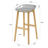 SoBuy FST77-HG Tabouret de Bar Design Chaise de Bar Cuisine avec Repose-Pieds Piètement en Bois de Chêne