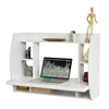 SoBuy FWT18-W Table murale Bureau avec Étagère intégrée Armoire de rangement (Blanc)