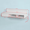 SoBuy FWT30-W Bureau informatique Table murale avec 1 tiroir et 2 compartiments-Blanc