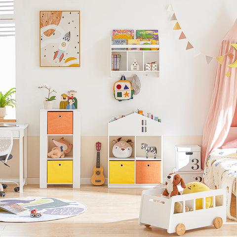 SoBuy KMB49-W Meuble de Rangement pour Livres et Jouets pour Enfant, Mini Bibliothèque en Forme de Maison