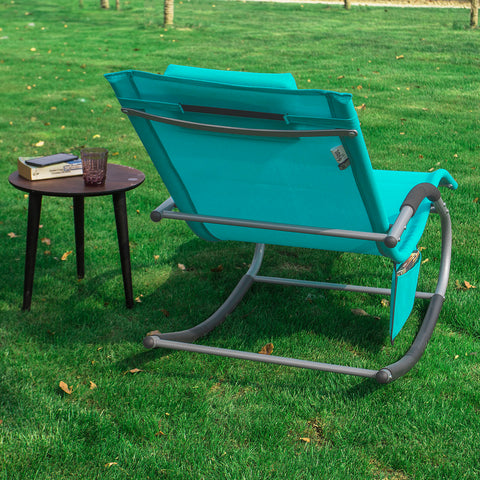 SoBuy OGS28-HB Fauteuil à bascule Chaise longue Transat de jardin avec repose-pieds