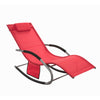 SoBuy OGS28-R Fauteuil à bascule Transat de jardin Bain de soleil Rocking Chair - Rouge