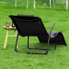 SoBuy OGS45-SCH Transat de Jardin Pliable Chaise Longue Bain de Soleil - Noir