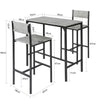 SoBuy OGT03-HG Ensemble Table de Bar + 2 Chaises Set de 1 Table + 2 Tabouret Haut de Bar Table Haute