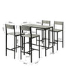 SoBuy OGT14-HG Set de Table Haute + 4 Chaises de Bar Ensemble Table de Bar + 4 Tabourets de Bar avec Repose-Pieds