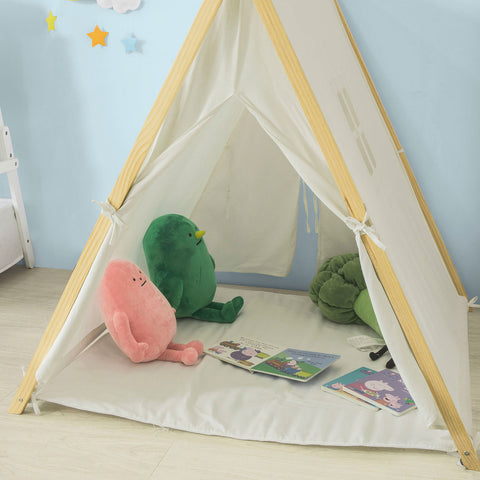 SoBuy OSS02-W Tipi Tente Enfant avec Tapis de Sol Teepee Tente de Jeu pour Enfants